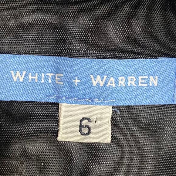 White + Warren Plaid Mini Skirt Wool Double Front Button Black Gray Tan Womens M - Picture 5 of 5